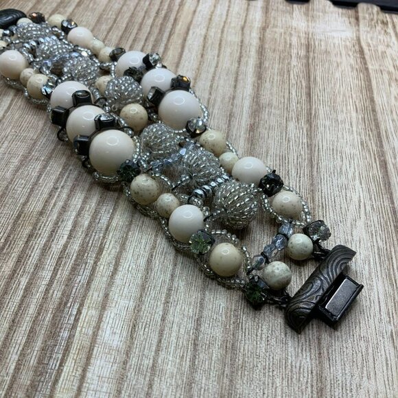 Chico's Beaded Chunky Magnetic Clasp Bracelet - Picture 5 of 6